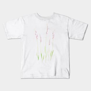 little purple wildflowers  watercolor painting Kids T-Shirt